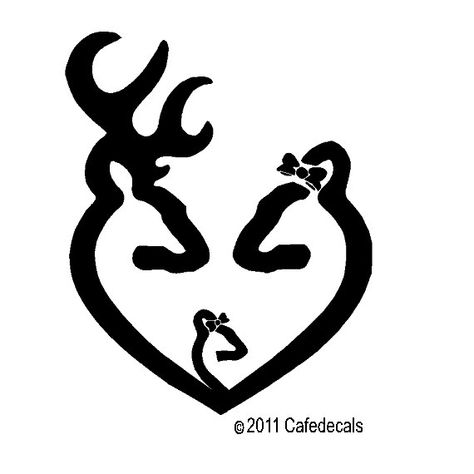 6 Inch Browning Heart Buck Doe and baby doe with by Cafedecals, $5.00 Browning Symbol, Bow Tattoo Designs, Deer Decal, Browning Tattoo, Deer Heads, Browning Deer, Buck And Doe, Bow Tattoo, Heart Decals