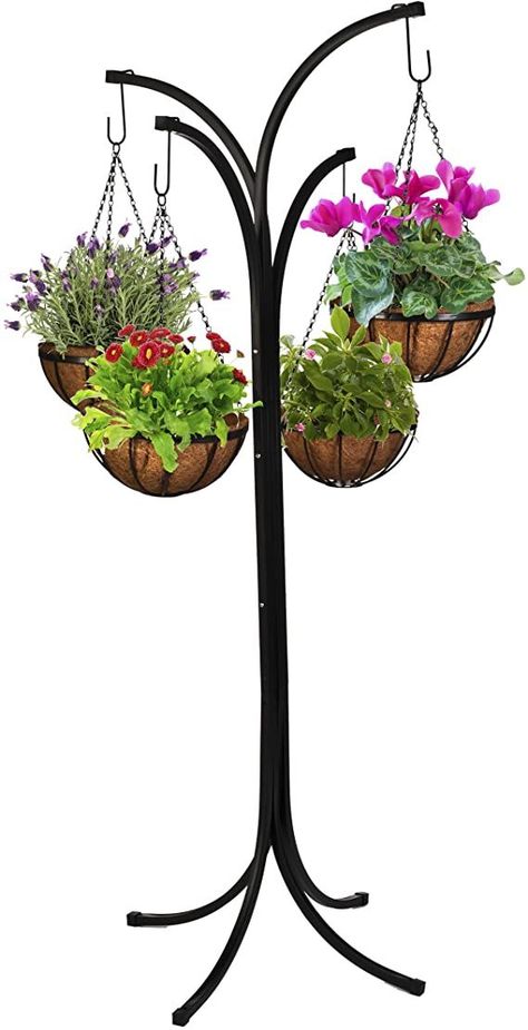 CobraCo 4-Arm Tree with 4 Hanging Baskets HB4T-AStens New Muffler 105-420 for Stihl 4238 140 0611 Hanging Basket Stand, Dubai Garden, Garden Plant Stand, Rustic Traditional, Hanging Basket, Courtyard Garden, Tree Stand, Garden Outdoor, Hanging Baskets