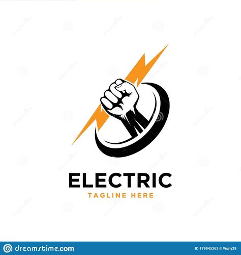 Thunder Symbol, Electric Logo Design, Electrician Logo, Flash Lightning, Electric Logo, Electrician Services, Lighting Bolt, Vector Template, Color Vector