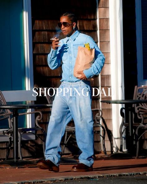 Asap Rocky Outfits, Asap Rocky Fashion, Denim Outfit Men, Vintage Street Fashion, Fashion Models Men, Best Dressed Man, Campaign Fashion, Denim Projects, Asap Rocky