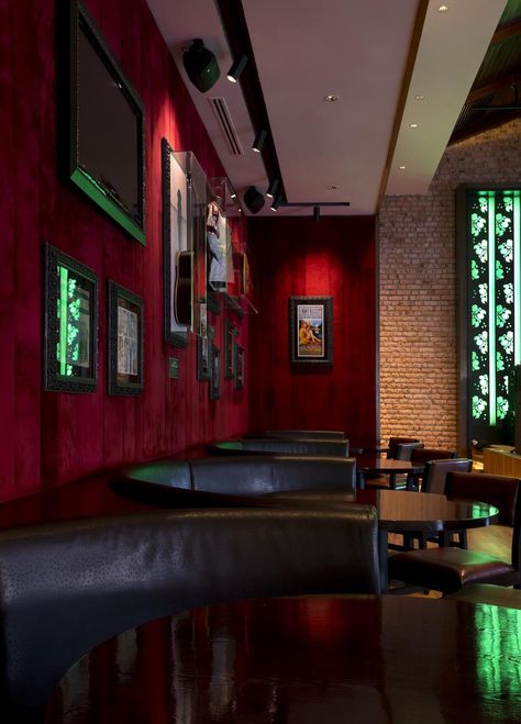 Hard Rock Cafe Melaka - Blu Water Studio Resturant Interior, Cafe Bar Interior, Melaka Malaysia, Resturant Design, Rustic Cafe, Sport Clothes, Led Color Changing Lights, Style Living Room, Cafe Style