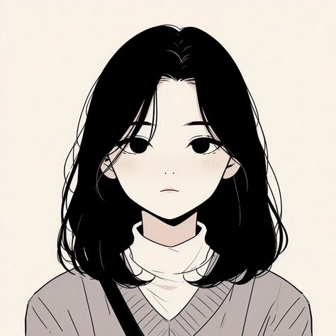 Profile Picture For Women, Creepy Cute Aesthetic Pfp, Anime Hair Short, Braid Loc Styles, Short Natural Bob, Natural Bob Hairstyles, Asian Girl Drawing, Drawing Short Hair, Haircut Cartoon