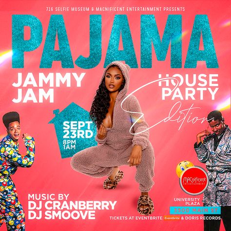 Pajama Party Flyer, Pyjama Party, Flyer And Poster Design, Entertainment Music, Pajama Party, Party Flyer, Branding Inspiration, House Party, Halloween Outfits