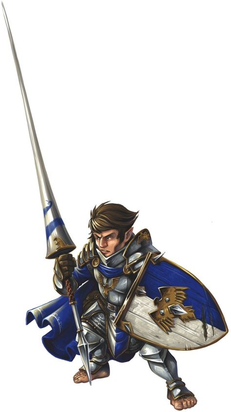 Halfling knight! Halfling Paladin, Pathfinder Character, Heroic Fantasy, Pathfinder Rpg, Fantasy Races, Dungeons And Dragons Characters, Fantasy Warrior, Arte Fantasy, Fantasy Rpg