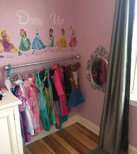 Dress Up Corner, Dress Up Stations, Girls Room Diy, Dress Up Storage, Creative Imagination, Girls Playroom, Kids Playroom Decor, Princess Bedroom, A Little Princess