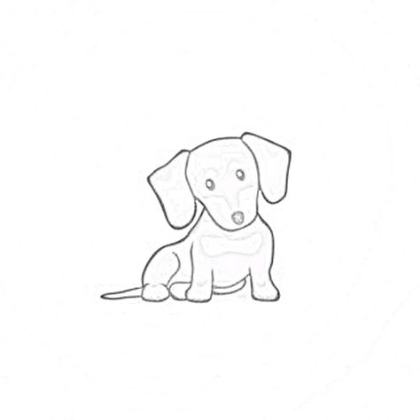 Dauschaund Drawing, Daschund Lineart, How To Draw A Weenie Dog, Daushaund Tattoo, Dachshund Line Art, Dachshund Drawing Easy, Daschund Tattoo Minimalist, Weenie Dog Tattoo, Daschund Drawing