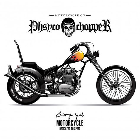 Cartel de la motocicleta de chopper del ... | Premium Vector #Freepik #vector #fondo #cartel #vintage #diseno Vintage Chopper, Motorcycle Poster, Мотоциклы Harley Davidson, Harley Davidson Pictures, Tattoo Lion, Motorcycle Drawing, Motorcycle Illustration, Harley Davidson Fatboy, Custom Chopper