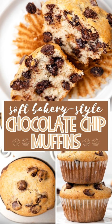 Home Made Chocolate Chip Muffins, Super Moist Chocolate Chip Muffins, Vanilla Choc Chip Muffins, Simple Chocolate Chip Muffin Recipe, Bakery Style Chocolate Chip Muffins, Costco Chocolate Chip Muffins, Happy Family Recipe, Desserts With Chocolate Chips, Low Fat Snacks