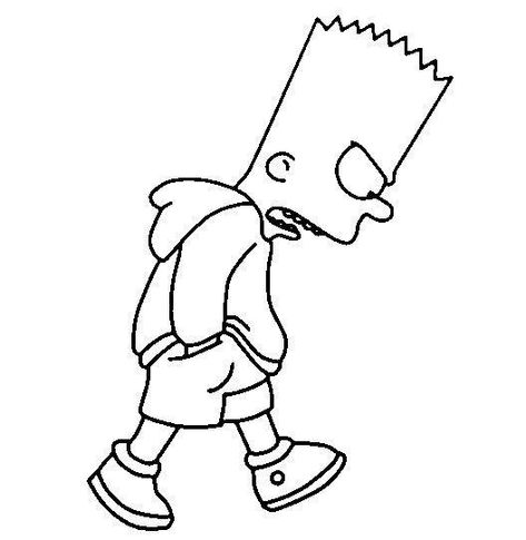 Bart Simpson Drawing, Lineart Coloring, Bart Simpson Art, Simpsons Tattoo, Graffiti Wildstyle, Simpsons Drawings, Simple Tattoos For Guys, Unicorn Coloring, Simpsons Art