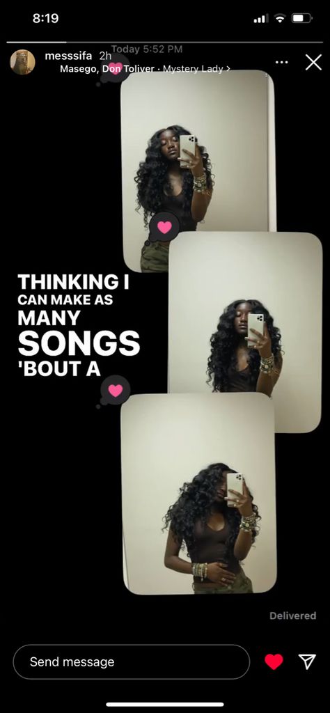 black girl text photos on an insta story Liked Photos Instagram Post, Instagram 3 Pic Story Ideas, Snapchat Layout Ideas, Simple Picture Ideas For Instagram, Things To Post On Your Instagram Story, 4x4 Instagram Story, Thing To Post On Instagram, What To Post On Your Instagram Story, Fit Instagram Story