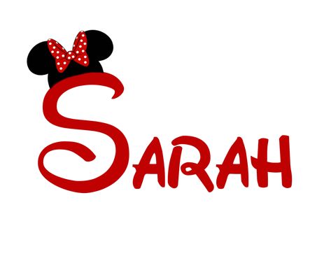 This is super cute!!!!!!!!!!!!! Sara Name, Sarah Tattoo, Japanese Tattoo Words, Name Design Art, Name Logo Design, Disney Names, Minnie Mouse Birthday Cakes, Graffiti Words, Name Pictures