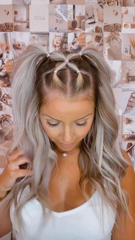 New Summer hairstyles prt. 2 ☀️ in 2022 Concert Hairstyles, Rave Hair, Easy Hair Updos, Hairdos For Short Hair, Hair Tutorials For Medium Hair, Peinados Fáciles Para Cabello Corto, Hair Stylies, Penteado Cabelo Curto, Festival Hair