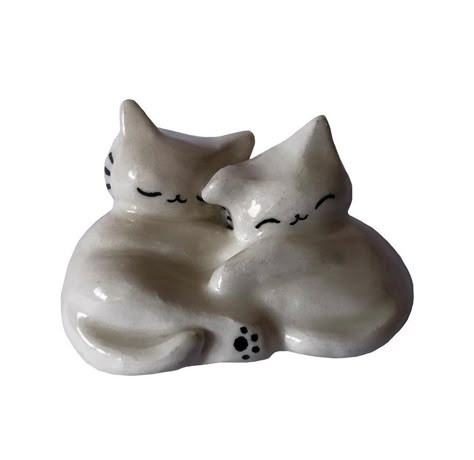 Porcelain Cats, Ceramic Cats, Cute Cat Memes, Clay Inspo, Metal Clay Jewelry, Clay Things, Cat Icon, Pottery Crafts, Ceramics Pottery Art