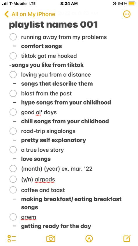 Playlist Names For Feeling Yourself, Names For Chill Playlist, Pinterest Playlist Names, Music White Aesthetic, Studying Playlist Names, Names For Hindi Playlist, I Love You Playlist, Your Life Story Playlist, In My Feelings Playlist Names