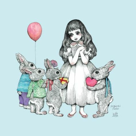 Higuchi Yuko, Hell Is Other People, Yuko Higuchi, Girly Pics, Rabbit Drawing, Different Kinds Of Art, Dreamy Artwork, Magic Realism, Fairytale Illustration