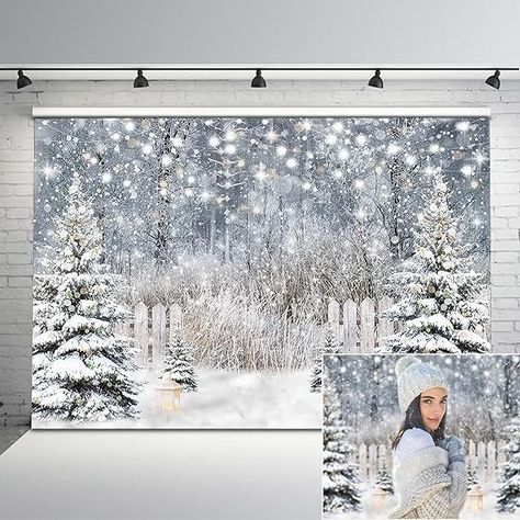 Amazon.com : Avezano Winter Photography Backdrop Glitter Snowy Forest Pine Tree Background Snow Christmas Xmas Holiday Party Decor Banner Portrait Studio Booth Photobooth Props (7x5) : Electronics Pine Tree Background, Studio Booth, Background Snow, Christmas Backdrops For Photography, Backdrops Kids, Tree Background, Winter Backdrops, New Year's Party Decorations, Holiday Party Decor