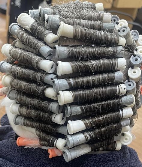 Cute Perms, Hair Perming, Sleep In Hair Rollers, Big Hair Rollers, Wavy Perm, New Perm, Curly Perm, Vintage Hair Salons, Spiral Perm