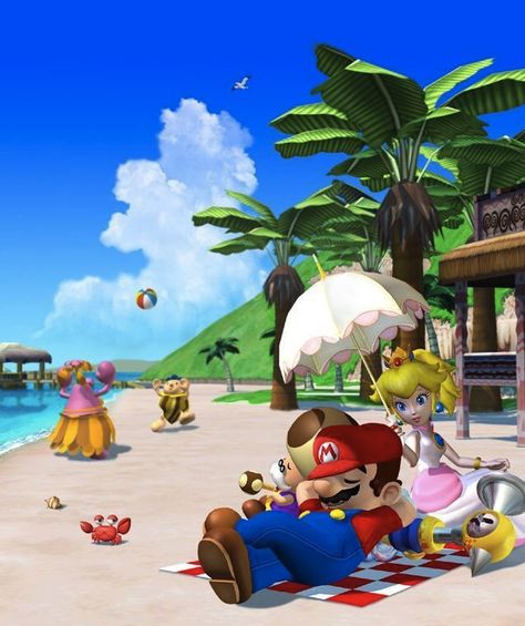 Super Mario Sunshine | Gelato Beach Super Mario Sunshine, Mario Y Luigi, Super Mario Games, Gamecube Games, Super Mario 3d, Mario Games, Wii Games, Wind Waker, Donkey Kong