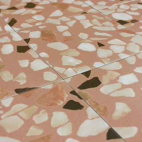 Bathroom Terrazzo Floor, Pink Terrazzo Floor, Pink Terrazzo Tile, Terrazzo Floor Tiles, Pink Bathroom Tiles, Pink Terrazzo, Mosaic Tile Sheets, White Wall Tiles, Wall Tiles Design