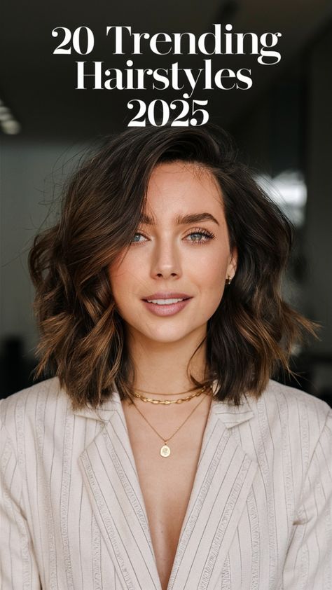 If you're searching for the most popular trending hairstyles 2025, look no further. Short haircuts are dominating the scene, with men and women alike embracing bold, clean styles. From natural hair for black women to trendy long hair looks, 2025 will be a year of bold transformations in hairstyling. Best Haircuts For 35 Year Old Women, Fresh Haircuts Women, Trendy Hairstyles For Women In Their 40's, Haircuts For No Styling, Haircut Style 2025, Millenial Haircut Women, 2025 Trendy Haircut, Trending Hairstyles For Women 2025, Haircuts For 2025 Women