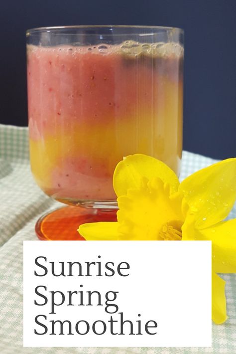 Sunrise Spring Smoothie Spring Smoothie Recipes, Spring Smoothies, Spring Smoothie, Sunrise Spring, Virgin Drinks, Smoothie Shop, Summertime Drinks, Lemonade Drinks, Refreshing Drinks Recipes