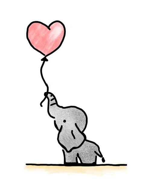 Elephant Holding Balloon, Congratulations Photos, Drawing Heart, Balloon Cartoon, Elephants Photos, Cartoon Coloring, Elephant Drawing, Elephant Tattoo, Cartoon Coloring Pages