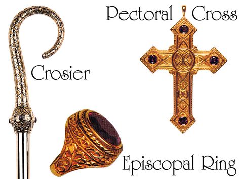 Ring, pectoral cross and crosier are gifts from archdiocesan clergy Pectoral Cross, Bishop Hat, Bishop Ring, Bishop Mitre, Norse Words, St John The Evangelist, John The Evangelist, Old Norse, Christian Cross