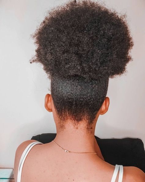 Puff Bun Hairstyle, High Puff Natural Hair 4c, 4c Puff, Puff On Natural Hair, Bun Natural Hair, Afro Hair Bun, Afro Puff Hairstyles, Afro Hair Art, Natural Hair Pictures