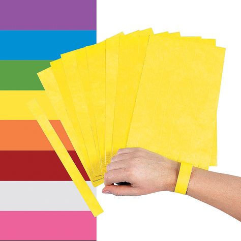 Self-Adhesive+Wristbands+-+OrientalTrading.com Carnival Tickets, School Info, School Carnival, Perforated Paper, Party Kits, Adhesive Paper, Wristbands, Laser Printer, Toy Craft