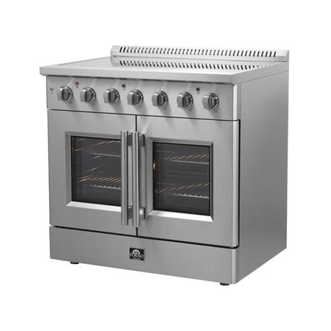 Forno 36" 5.36 Range Electric Stoves, Convection Range, Glass Cooktop, Outdoor Refrigerator, 5 Elements, Stainless Steel Cleaning, Electric Range, Stainless Steel Legs, Steam Cleaning