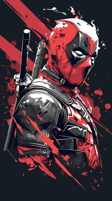 Cool Deadpool Wallpapers, Deadpool Anime, Deadpool Pictures, Deadpool Artwork, Deadpool Art, Movie Logo Design, Wolverine Art, Deadpool Comic, Deadpool And Spiderman