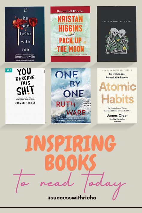 Books that will change the way you think: 1. Atomic Habits 2. You Deserve This Shit 3. One By One Books that made me cry: 1. If He Had Been With Me 2. Pack Up the Moon 3. I Fell in Love with Hope Pack Up The Moon, Inspiring Books, Atomic Habits, Moon Book, Clay Diy Projects, Pack Up, Good Habits, Inspirational Books, Breaking Bad