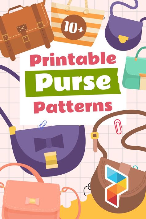 Purse Patterns - 10 Free PDF Printables | Printablee Purses And Bags Fabric, Free Pdf Purse Sewing Patterns, Make A Purse Free Pattern, Patterns For Purses Free, Free Pocket Pattern, Sewing Patterns Purse, Sewing Patterns For Purses, Paper Purse Template Free, Sewing Templates Free Printable