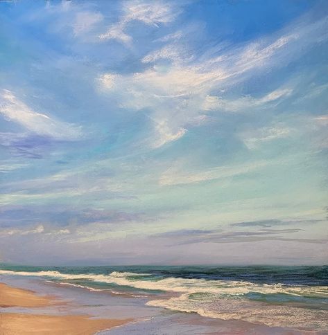 Pastels Paintings Ideas, Pastel Seascape Painting, Soft Pastel Seascape, Oil Pastel Seascape, Pastel Painting Ideas Acrylics, Pastel Sky Painting, Soft Pastel Art Beginners, Soft Pastels Paintings, Paint With Pastels