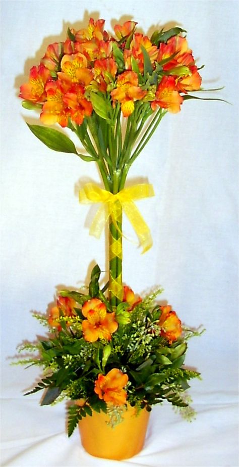 Topiary Beautiful Flowers | Terra Cotta Topiary Floral Topiaries, Topiary Centerpieces, Easter Flower Arrangements, Large Flower Arrangements, Spring Arrangements, Spring Floral Arrangements, Church Flower Arrangements, Church Flowers, Modern Flower Arrangements