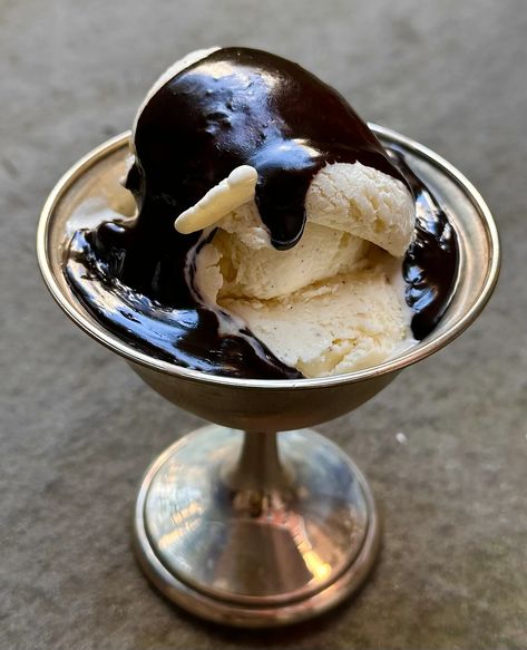 (2) Hot Fudge of My Dreams - by Sohla El-Waylly Hot Fudge Sundae, Fudge Sundae, Food Reference, 30th Bday, Ice Cream Pies, Eating Ice Cream, Vanilla Bean Ice Cream, Gourmet Burgers, Girl Dinner