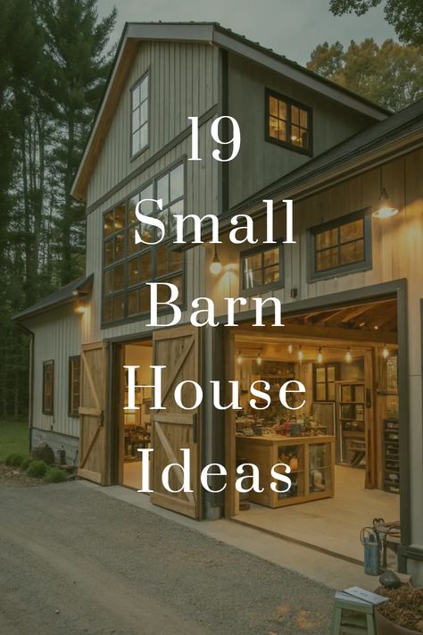 If you love barn-style homes, you NEED to see these! From tiny rustic cabins to chic modern barns, these ideas will make you want to downsize ASAP. Tiny Rustic Cabin, Small Barn Home, Small Barn House, Barn Layout, Barn House Ideas, House Elements, Contemporary Barn, Rustic Cabins, Small Barn