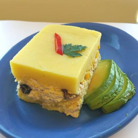 Peruvian Causa - Think the flavors of potato salad! Layered potato dish made with Aji Amarillo paste. Stuff with your choice of things like tomato, tuna, avocado, olives etc. Peruvian Causa Recipe, Peruvian Causa, Aji Amarillo Paste, Egg Potato Salad, Egg Potato, Peruvian Dishes, Layered Potato, Tuna Avocado, Peruvian Recipes