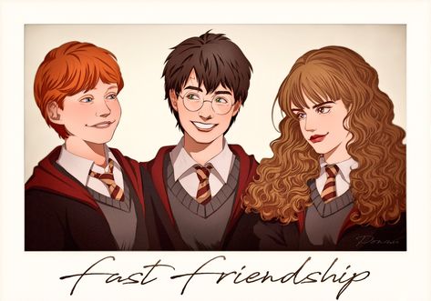 by @PONZUxPONZU Golden Trio Drawing, Rom Weasley, Harry Hermione Ron, Harry Potter Sketch, Young Harry Potter, Ron And Harry, Harry Potter Illustrations, Harry Potter Pin, Golden Trio