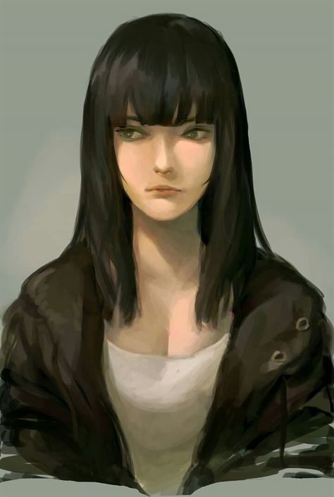 Black Hair Female Character Art, Arte Cyberpunk, World Of Darkness, Ghost In The Shell, Art Style Inspiration, Female Character Design, Cthulhu, Character Portraits, Character Design Inspiration