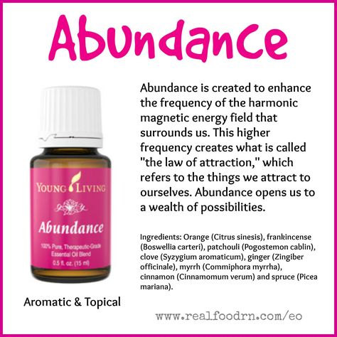 Attract Abundance! #essentialoils #abundance Abundance Essential Oil, Joy Essential Oil, Calming Oils, Essential Oils 101, Young Living Essential Oils Recipes, Clary Sage Essential Oil, Sage Essential Oil, Yl Essential Oils, Witch Doctor