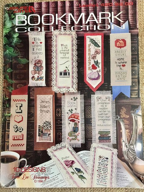 1986 Bookmark Cross Stitch Pattern Booklet Book 10 Designs by Steinmeyer, Recipe, Book Worm, Music, Cinnamon Sticks Christmas, Easy Gifts To Make, Bookmark Collection, Vintage Cross Stitch Pattern, Tapestry Kits, Beautiful Cross Stitch, Cross Stitch Bookmarks, Vintage Cross Stitches, Leisure Arts