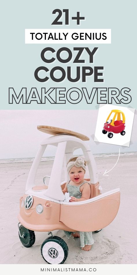 Looking for the very *cutest* Cozy Coupe makeover ideas (for both girls and boys)? From Cozy Coupe VW makeover ideas to Cozy Coupe truck makeovers, golf carts and even cute Christmas Cozy Coupe makeovers, too! (Little Tikes toys are *perfect* for toddler activities!) Cozy Coupe Vw Makeover, Diy Cozy Coupe Makeover, Little Tykes Car Makeover Cozy Coupe, Christmas Cozy Coupe, Toy Kitchen Makeover, Cozy Coupe Truck, Little Tikes Makeover, Cozy Coupe Makeover, Toy Makeover