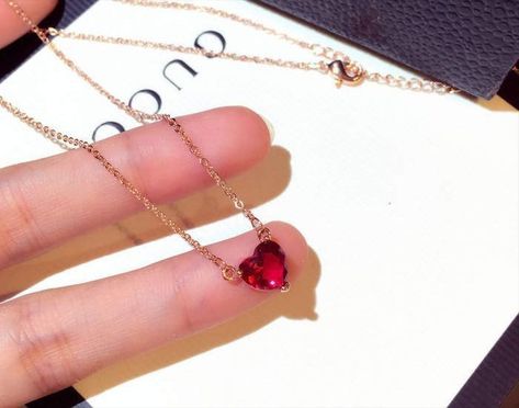 Ruby Diamond Pendant, Red Heart Necklace, Necklace Ruby, Gold Pendant Jewelry, Classy Jewelry, Valentines Gifts For Her, Ruby Diamond, Fantasy Jewelry, Red Ruby