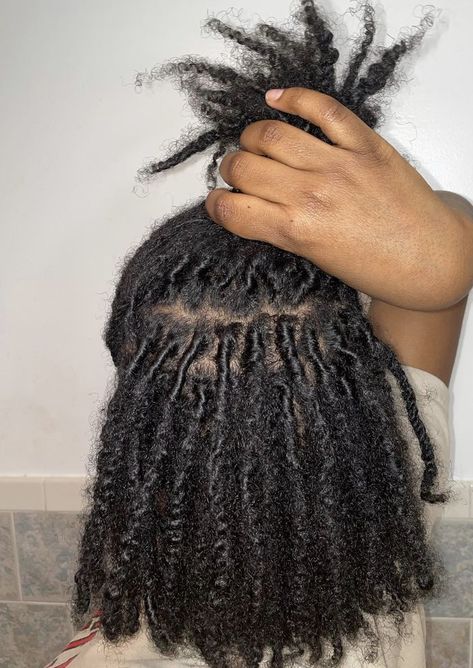 Two Strand Twist Starter Locs Short 4c Hair, 2 Strand Loc Styles For Women, 2 Strand Twist Starter Locs, Natural Locs With Curly Ends, Dreadlocks Hair Care, Beautiful Dreadlocks, Short Locs Hairstyles, Starter Locs, Dreadlock Styles