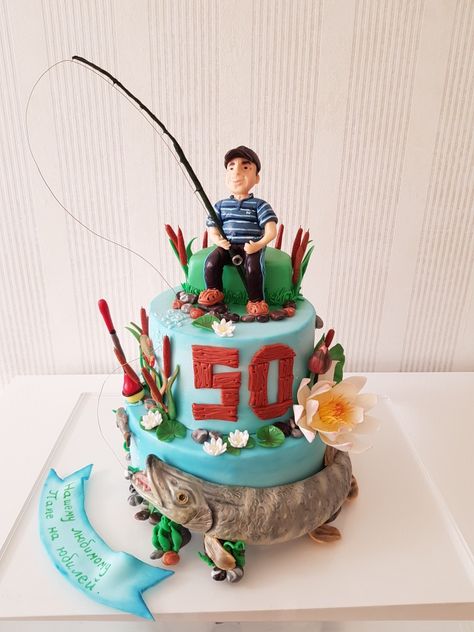 Angler Torte Angler Torte, Fishing Cake, Fish Cake, Jaco, Girl Cakes, Mario, Fishing, Fish, Cake