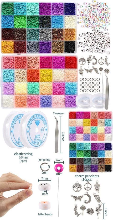 Different Types Of Seed Beads, Beaded Bracelet Kit, Bracelet Bead Kit, Beads To Buy On Amazon, Beads For Bracelets Kit, Where To Buy Beads For Bracelets, Bead Kits Jewelry Making, Glass Seed Bead Bracelet Ideas, Beading Essentials