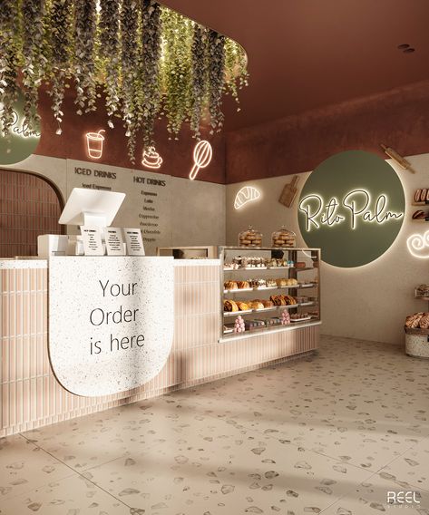 Bakery And Restaurant Design, Different Cafe Design, Bakery Retail Design, Trendy Cafe Interior, Interior Commercial Design, In Home Coffee Shop, Mexican Bakery Design, Bakery Store Design Interiors, Small Bakery Interior Design Ideas