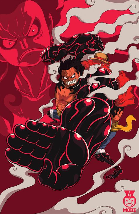 Luffy Gear 4 by Fraviro on DeviantArt Luffy Gear 1, Luffy Gear Fourth, Luffy Gear 4, Gear 2, Gear 4, Luffy Gear 5, One Piece Wallpaper Iphone, One Piece Ace, Gear 5