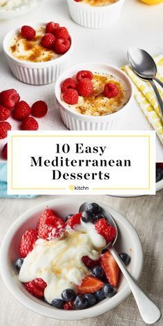 Mediterranean Desserts, Mediterranean Diet Food List, Mediterranean Recipes Healthy, Diet Desserts Recipes, Mediterranean Diet Recipes Dinners, Mediterranean Diet Meal Plan, Easy Mediterranean Diet Recipes, Mediterranean Diet Plan, Dessert Simple